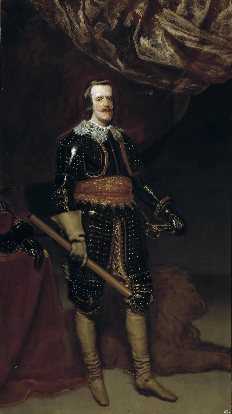 Philippe IV en armure, avec un lion à ses pieds - Diego Velázquez