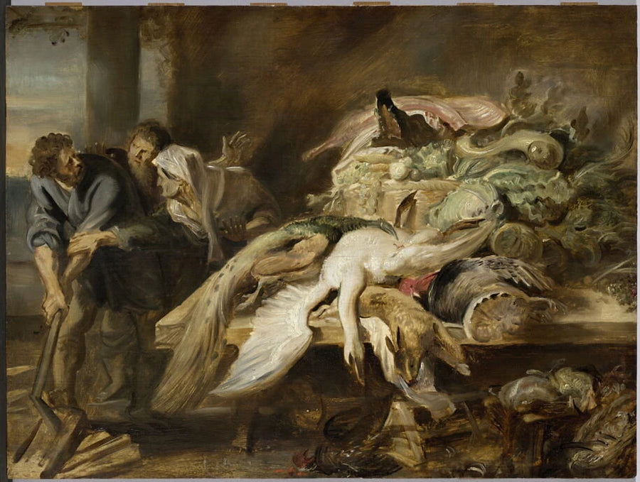 Philopoemen, général des Achéens, pris pour un valet puis reconnu dans une cuisine par ses hôtes de Mégare - Peter Paul Rubens