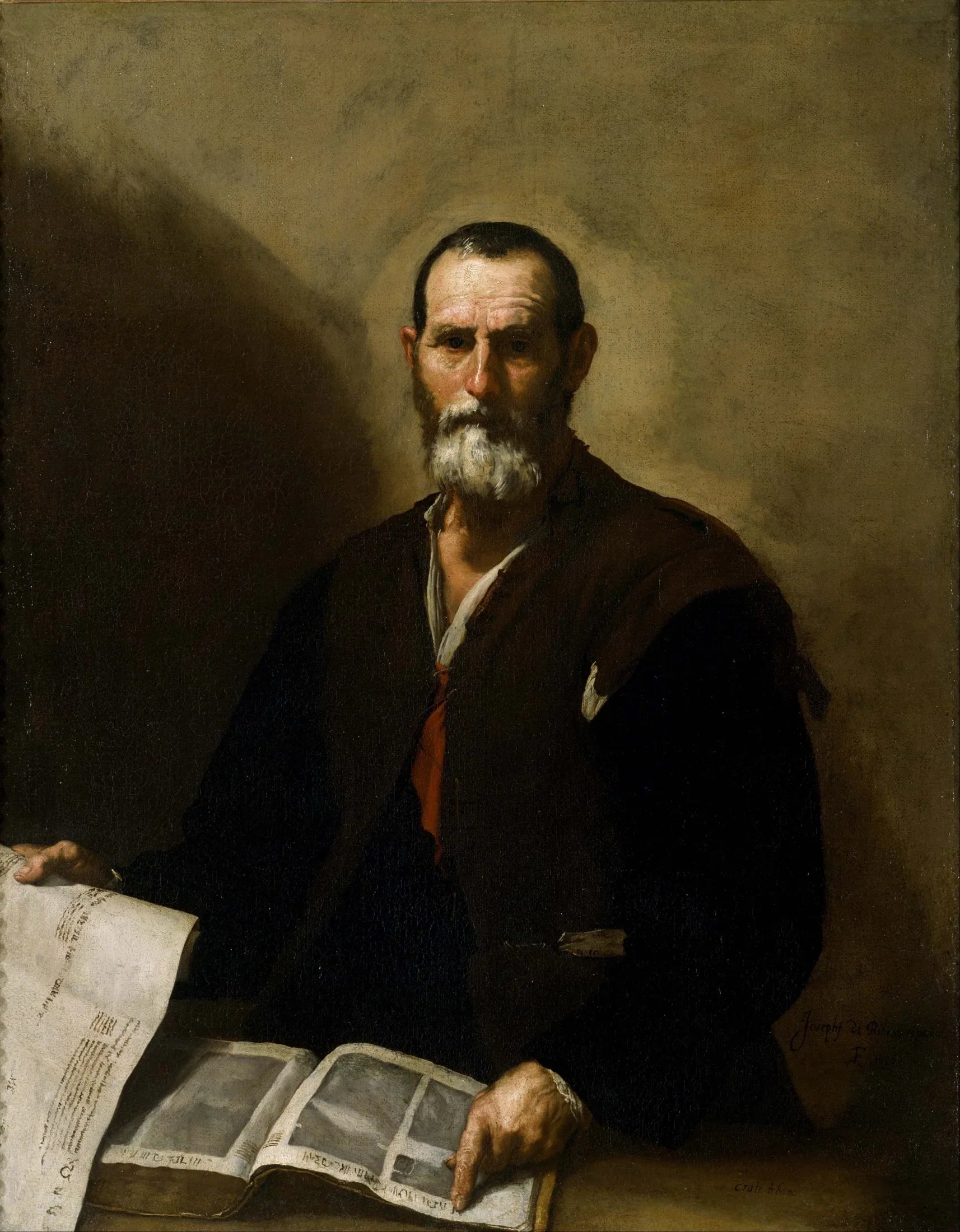 Philosophe Crates - Jusepe de Ribera image 1 copie peinte à la main à l’huile