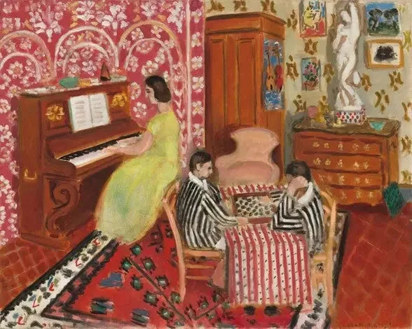 Pianiste et Joueurs de dames - Henri Matisse image 1 tableau peint à l’huile sur toile