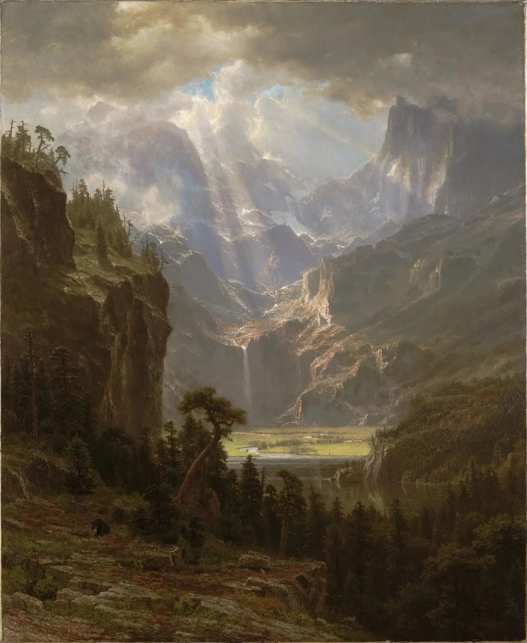 Pic de Lander - Albert Bierstadt image 1 copie peinte à la main à l’huile