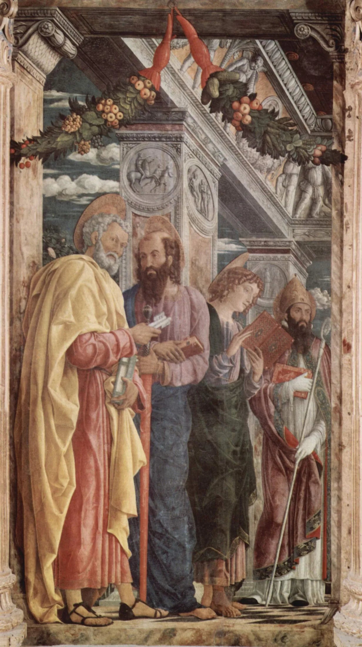 Pierre, Paul et Jean l'Apôtre avec saint Zénon - Andrea Mantegna image 1 reproduction artisanale de tableau