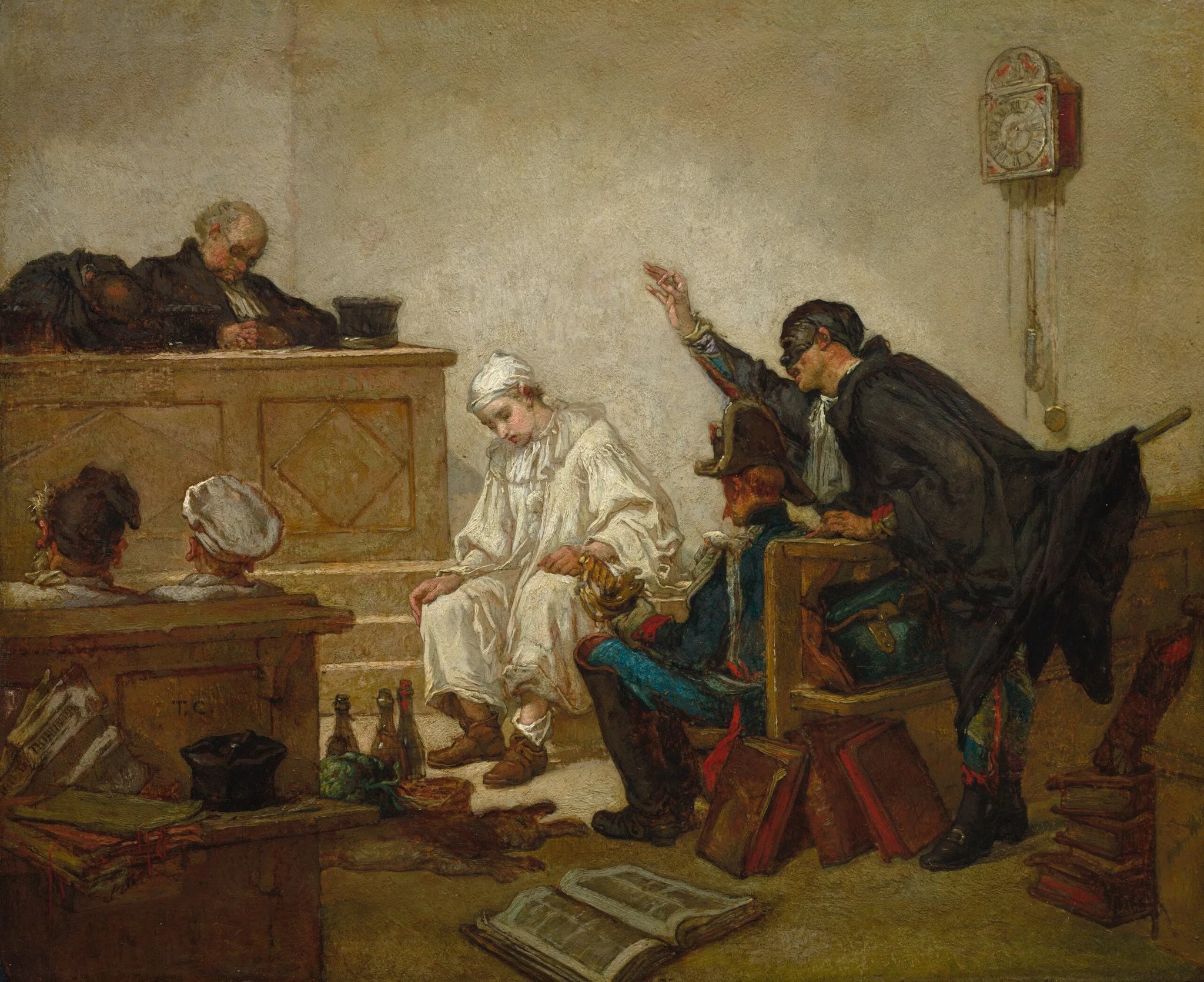 Pierrot au tribunal correctionnel - Thomas Couture image 1 reproduction d’œuvre d’art à l’huile