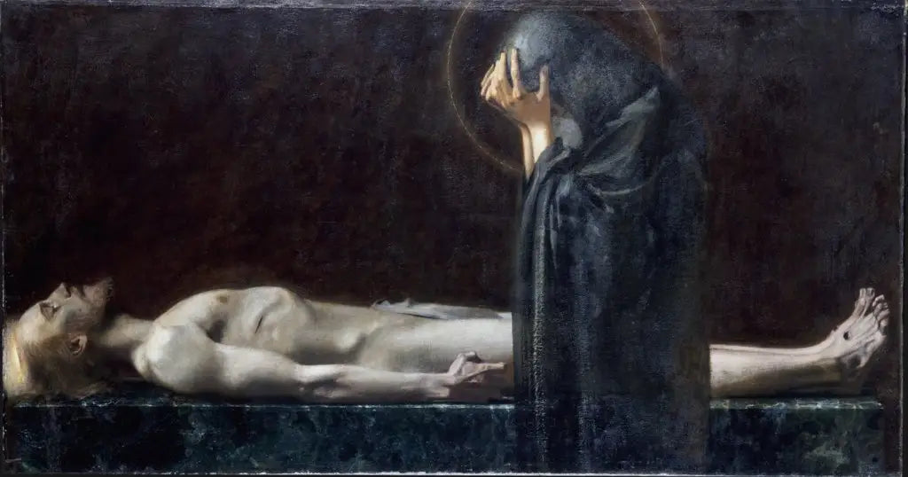 Pietà - Franz von stuck image 1 copie peinte à la main à l’huile