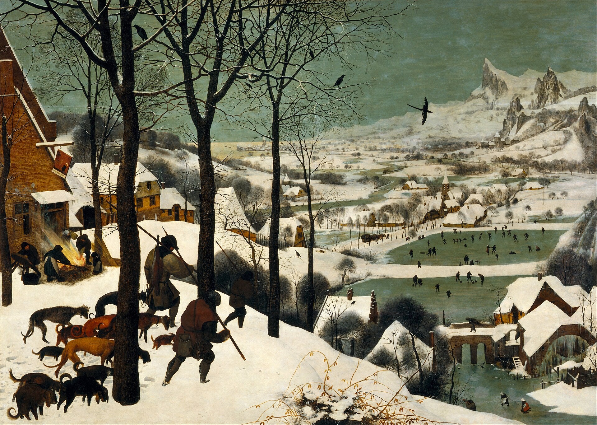 Chasseurs dans la neige, avec corbeaux - Pieter Bruegel l’Ancien