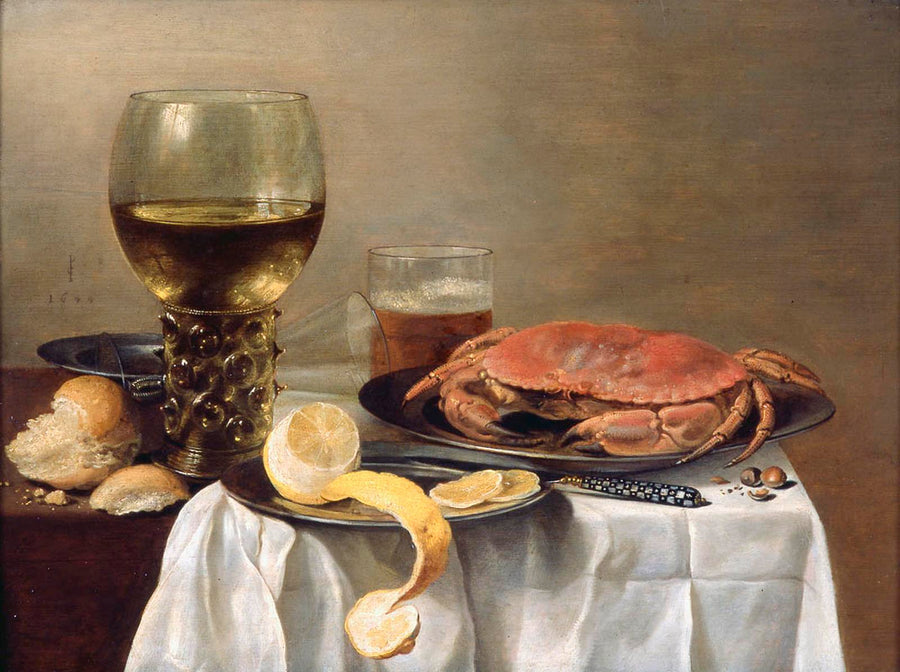 Nature morte avec crabe, fruits et verre - Pieter Claesz
