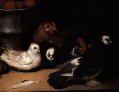 Pigeons et volailles - Francisco de Goya image 1 reproduction artisanale de tableau