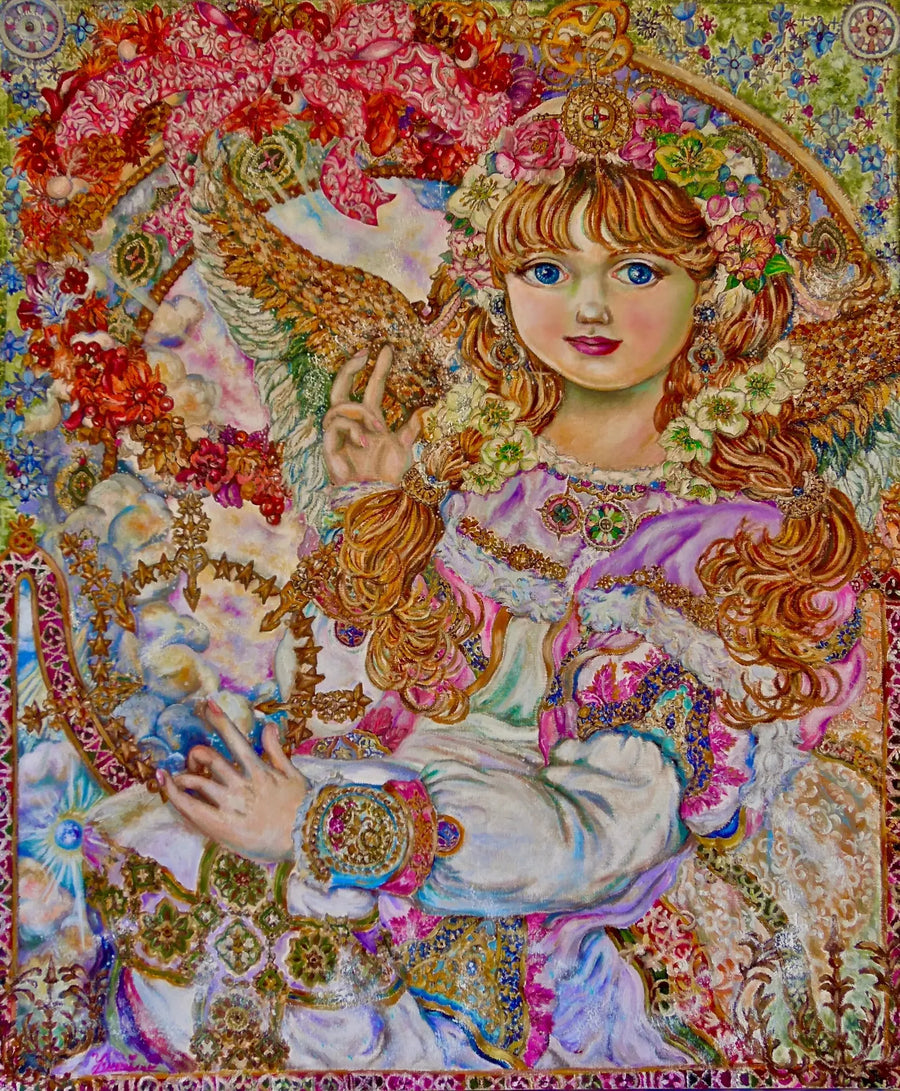 Pink Christmas rose angel - Yumi Sugai