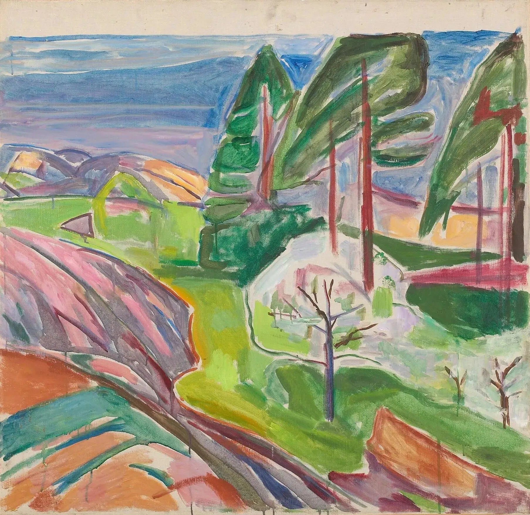 Pins et Arbres fruitiers en fleur - Edvard Munch image 1 reproduction réalisée par Alpha Reproduction