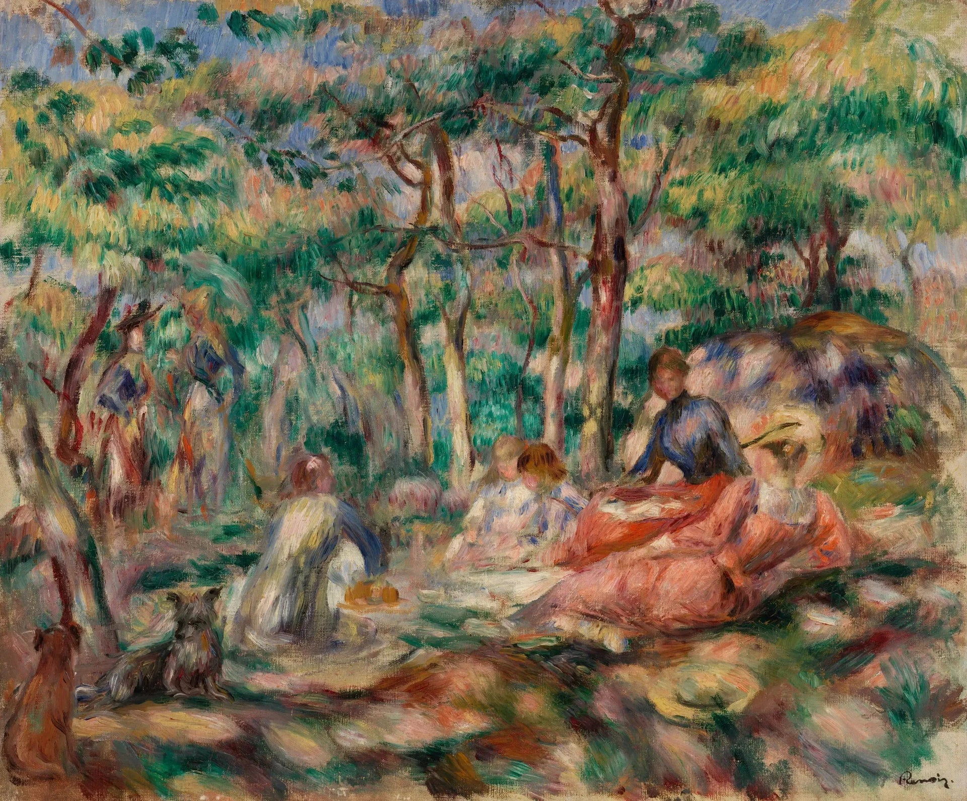 Pique-nique (Le Déjeuner sur l'herbe) - Pierre-Auguste Renoir image 1 reproduction artisanale de tableau
