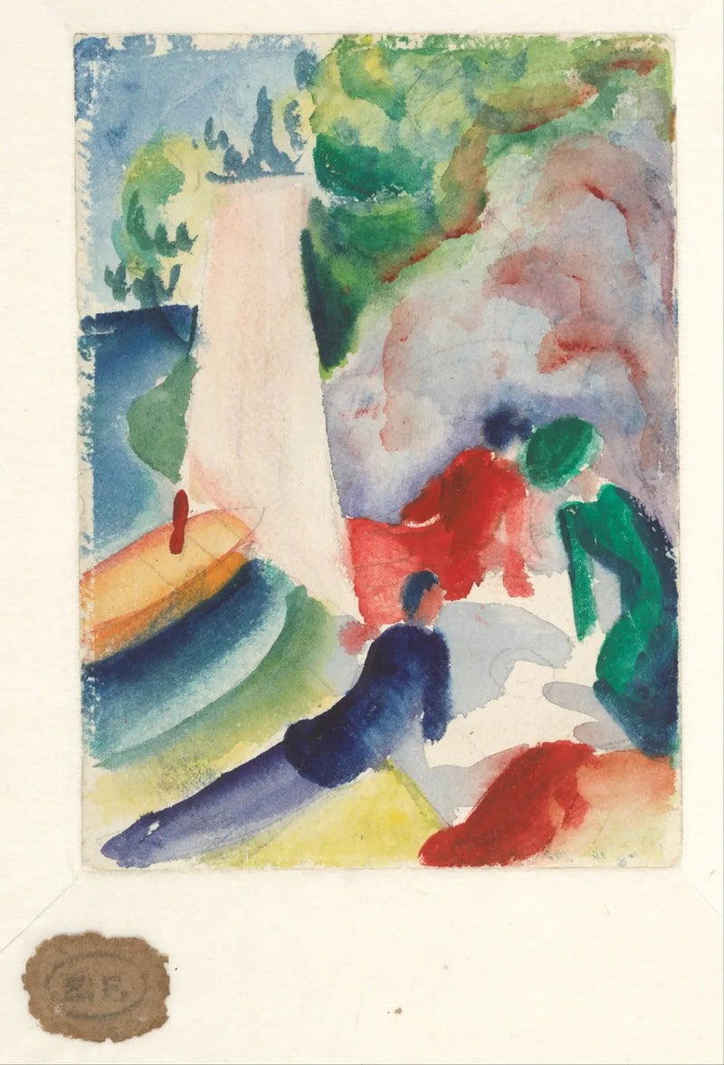 Pique-nique sur la plage - August Macke
