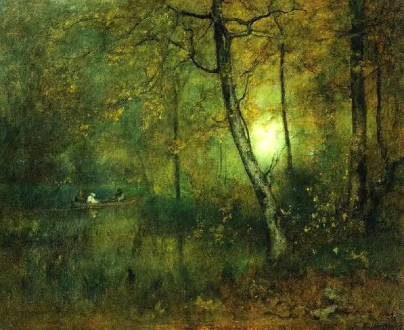 Piscine dans les bois - George Inness image 1 copie de tableau peinte à la main