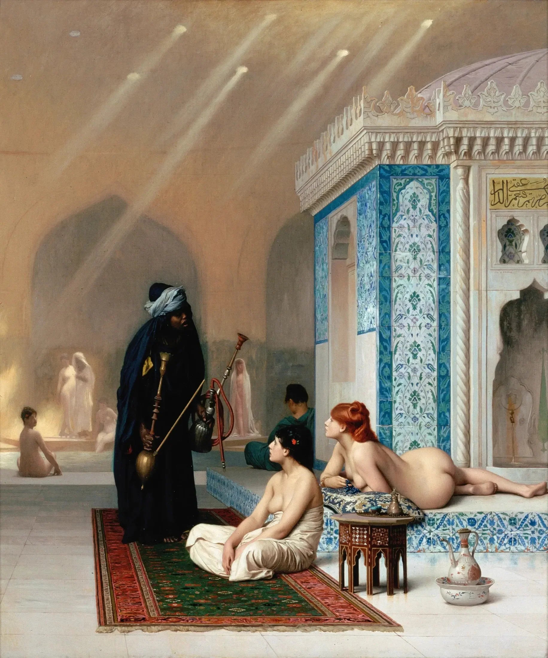 Piscine dans un harem - Jean-Léon Gérôme image 1 copie de tableau peinte à la main