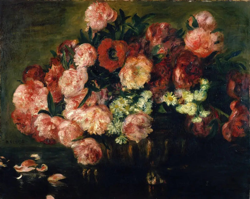 Pivoines dans un vase - Pierre-Auguste Renoir