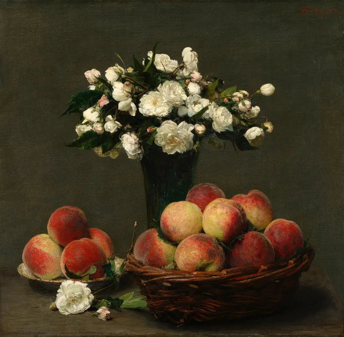 Pivoines et Pêches - Henri Fantin-Latour image 1 reproduction de peinture à l’huile