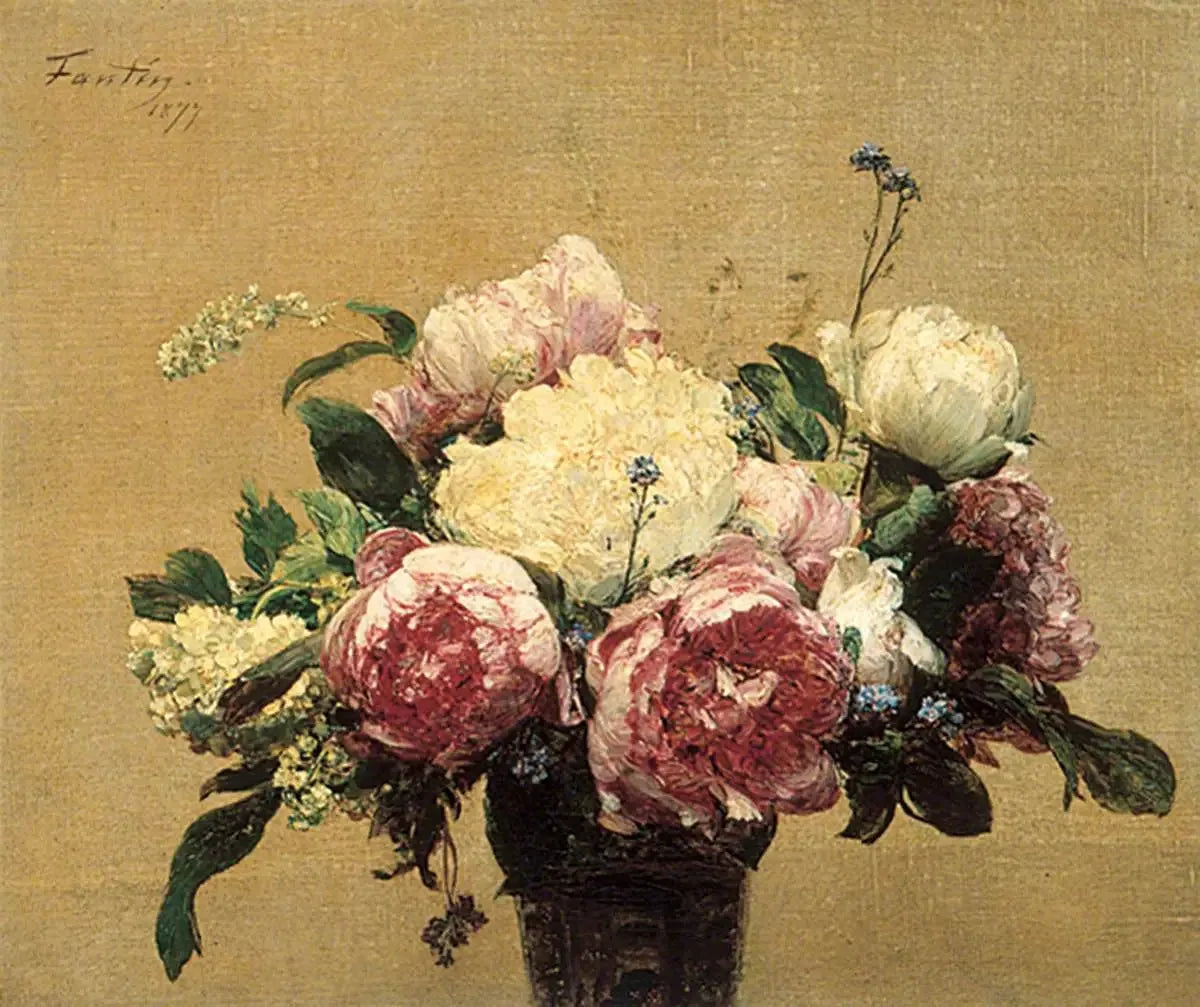 Pivoines - Henri Fantin-Latour image 1 copie peinte à la main à l’huile