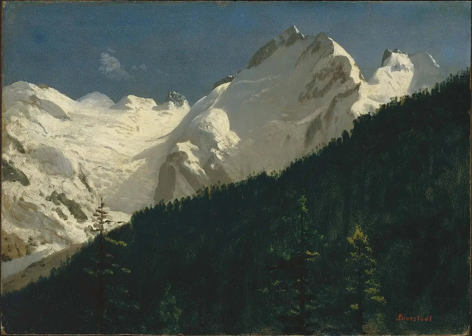 Piz Bernina, Suisse - Albert Bierstadt image 1 tableau peint à l’huile sur toile