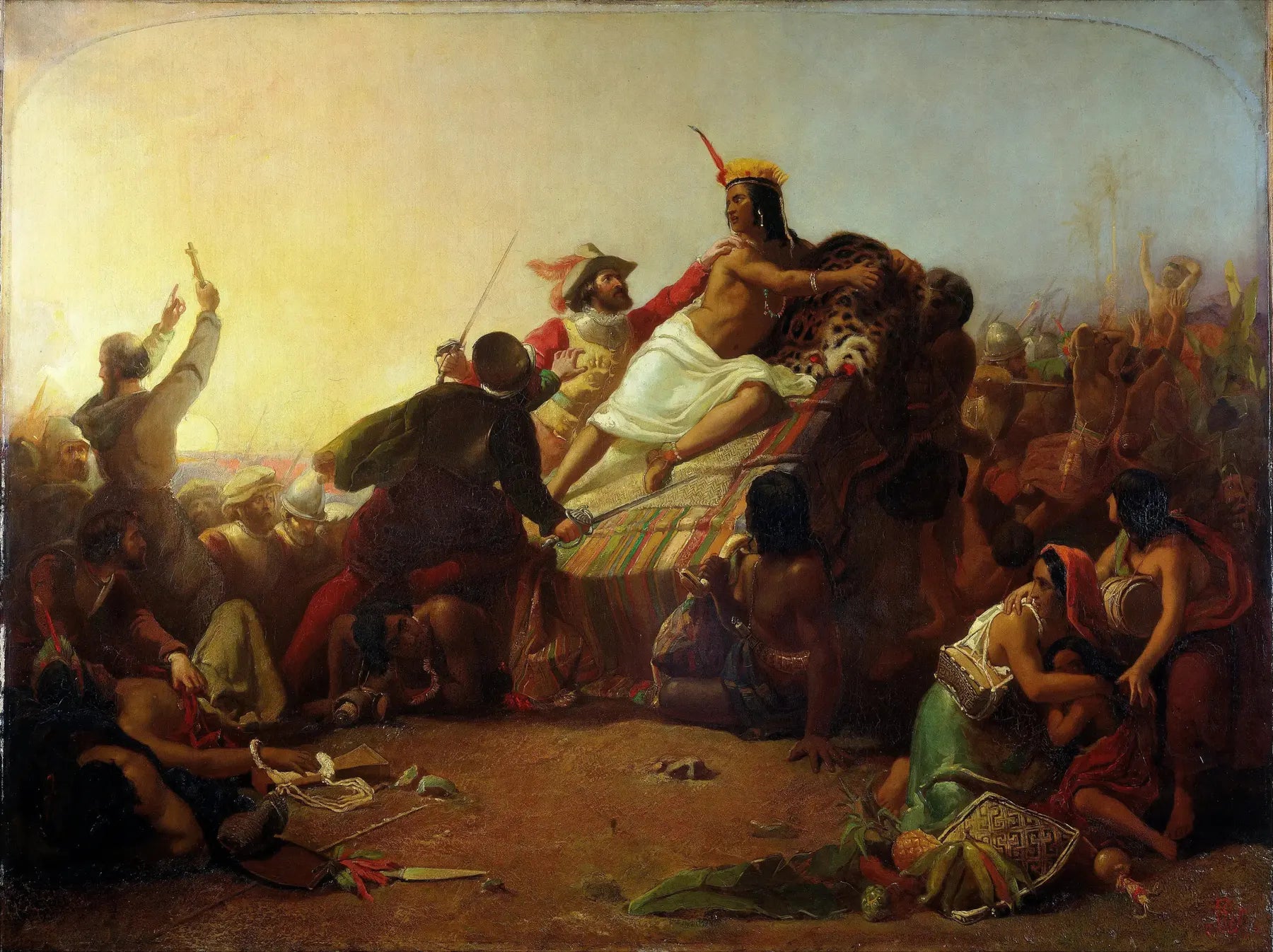 Pizarro s'empare des Incas du Pérou - John Everett Millais image 1 reproduction artisanale de tableau