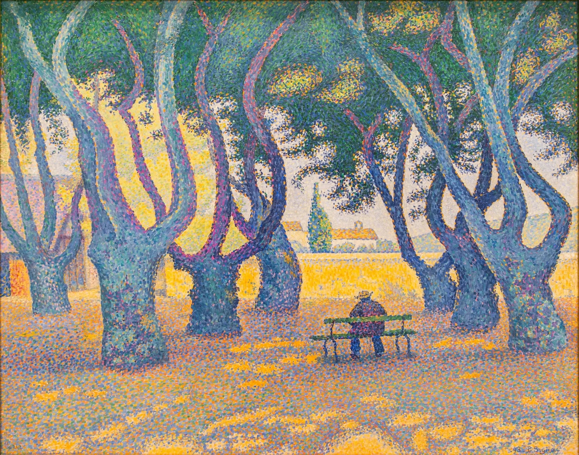 Place des Lices, Saint-Tropez - Paul Signac image 1 copie peinte à la main à l’huile