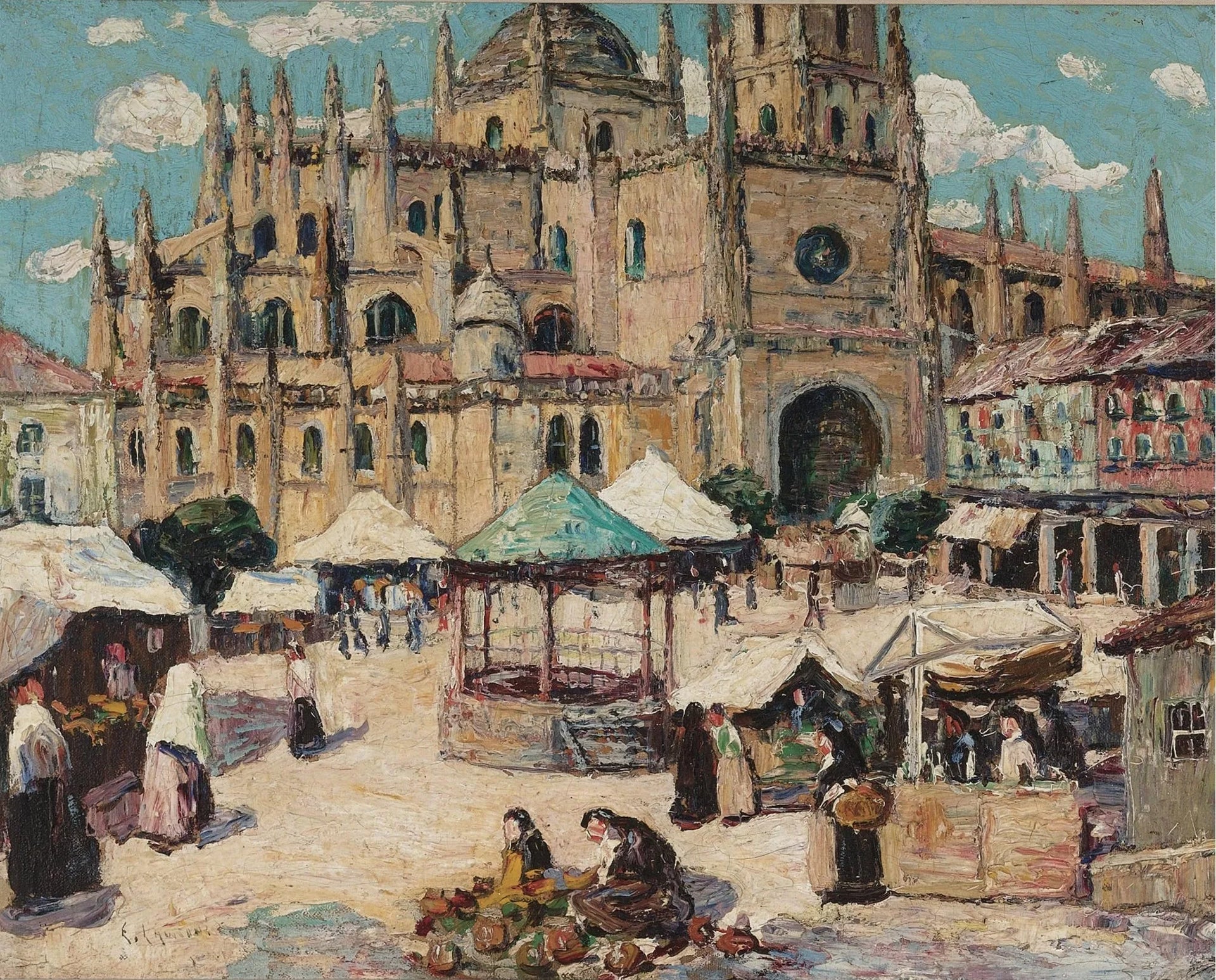 Place du marché, Ségovie, Espagne - Ernest Lawson image 1 tableau peint à l’huile sur toile