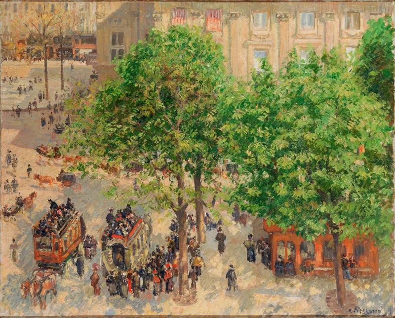 Place du Théâtre Français à Paris, printemps - Camille Pissarro