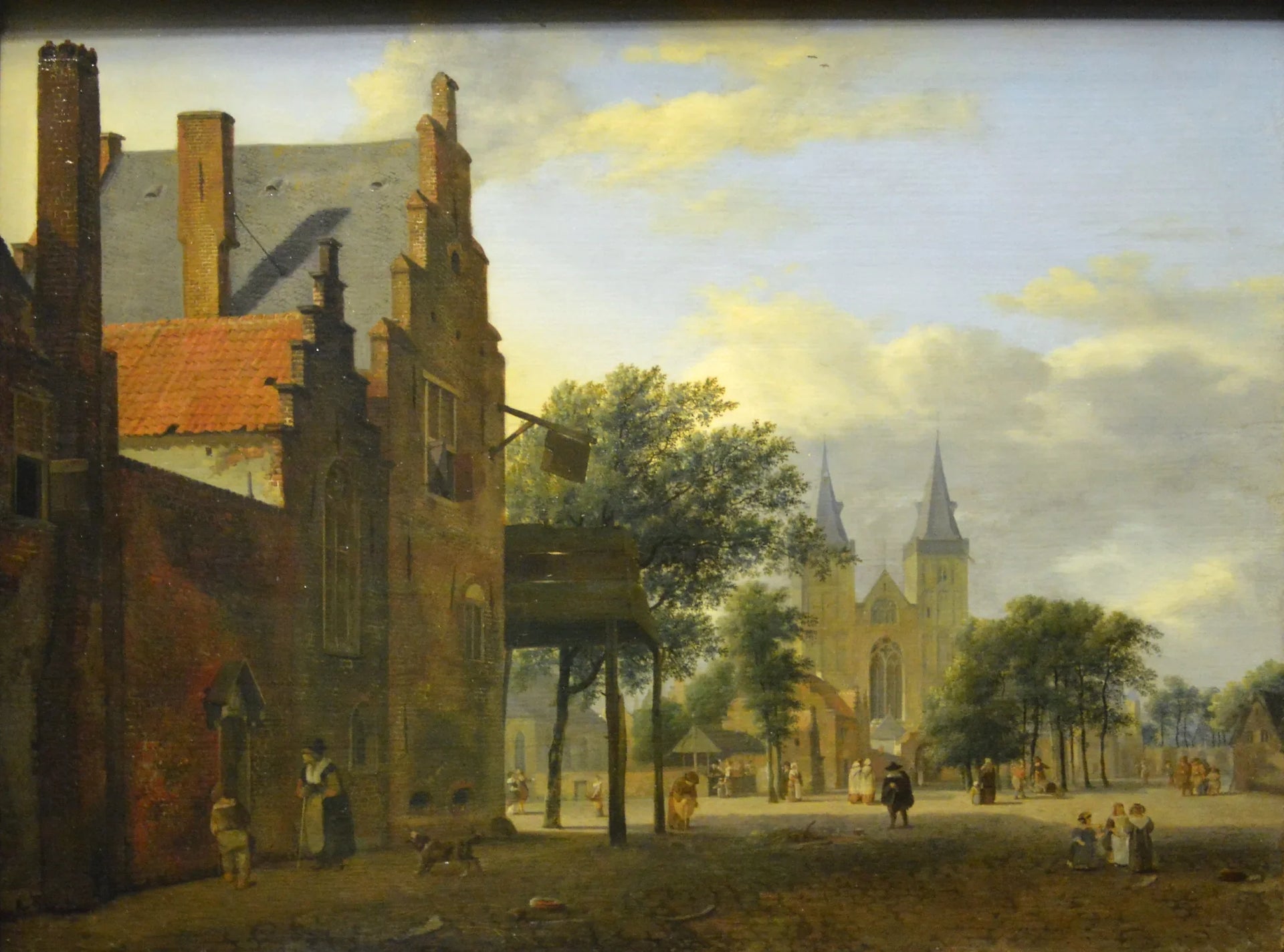 Place et Église Saint-Victor de Xanten - Adriaen van de Velde image 1 copie de tableau peinte à la main