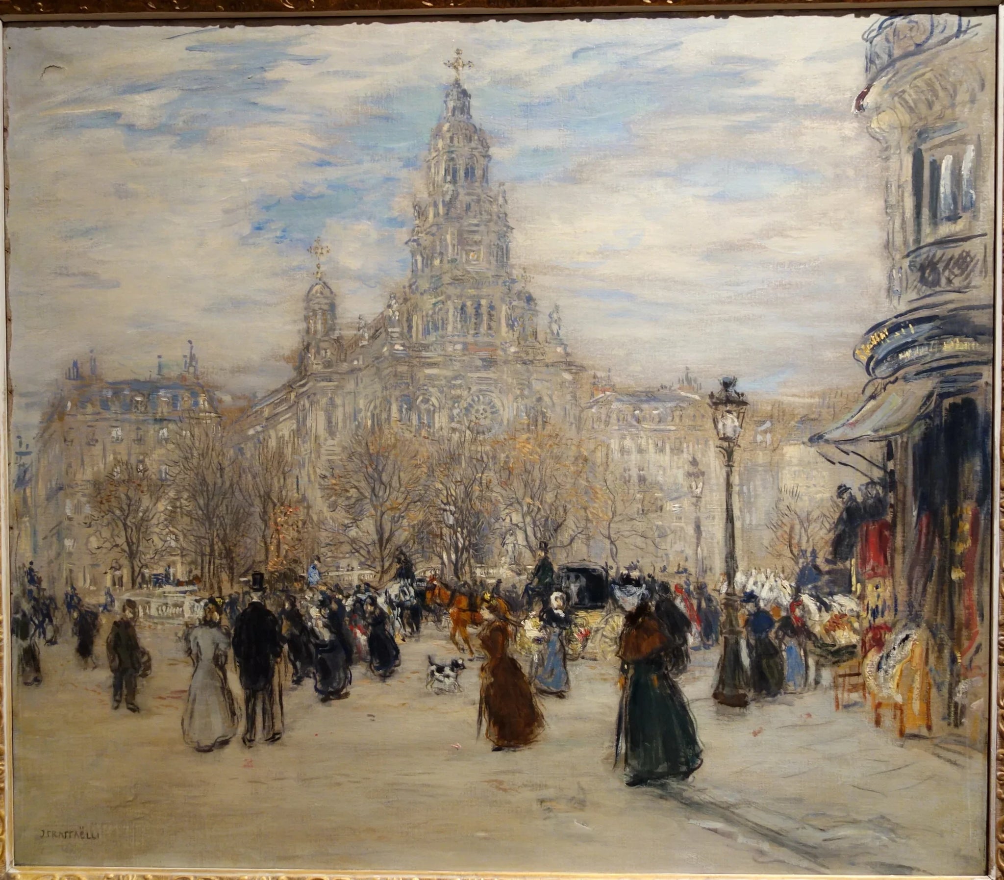 Place Saint-Augustin - Jean-François Raffaëlli image 1 reproduction artisanale de tableau