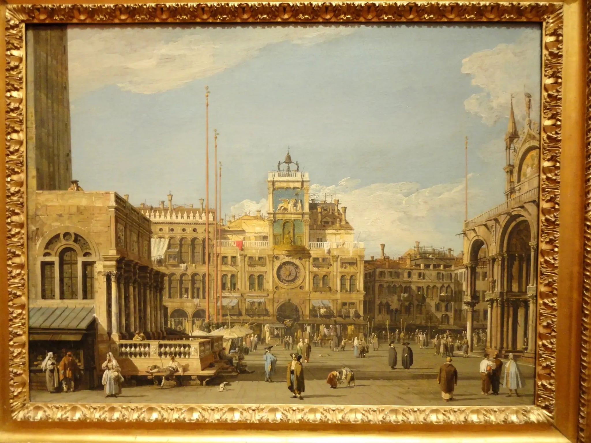 Place Saint-Marc : la tour de l'horloge - Canaletto image 1 reproduction artisanale de tableau