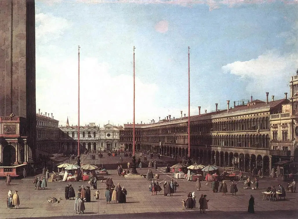 Place Saint-Marc vers l'église San Geminiano - Canaletto image 1 copie peinte à la main à l’huile