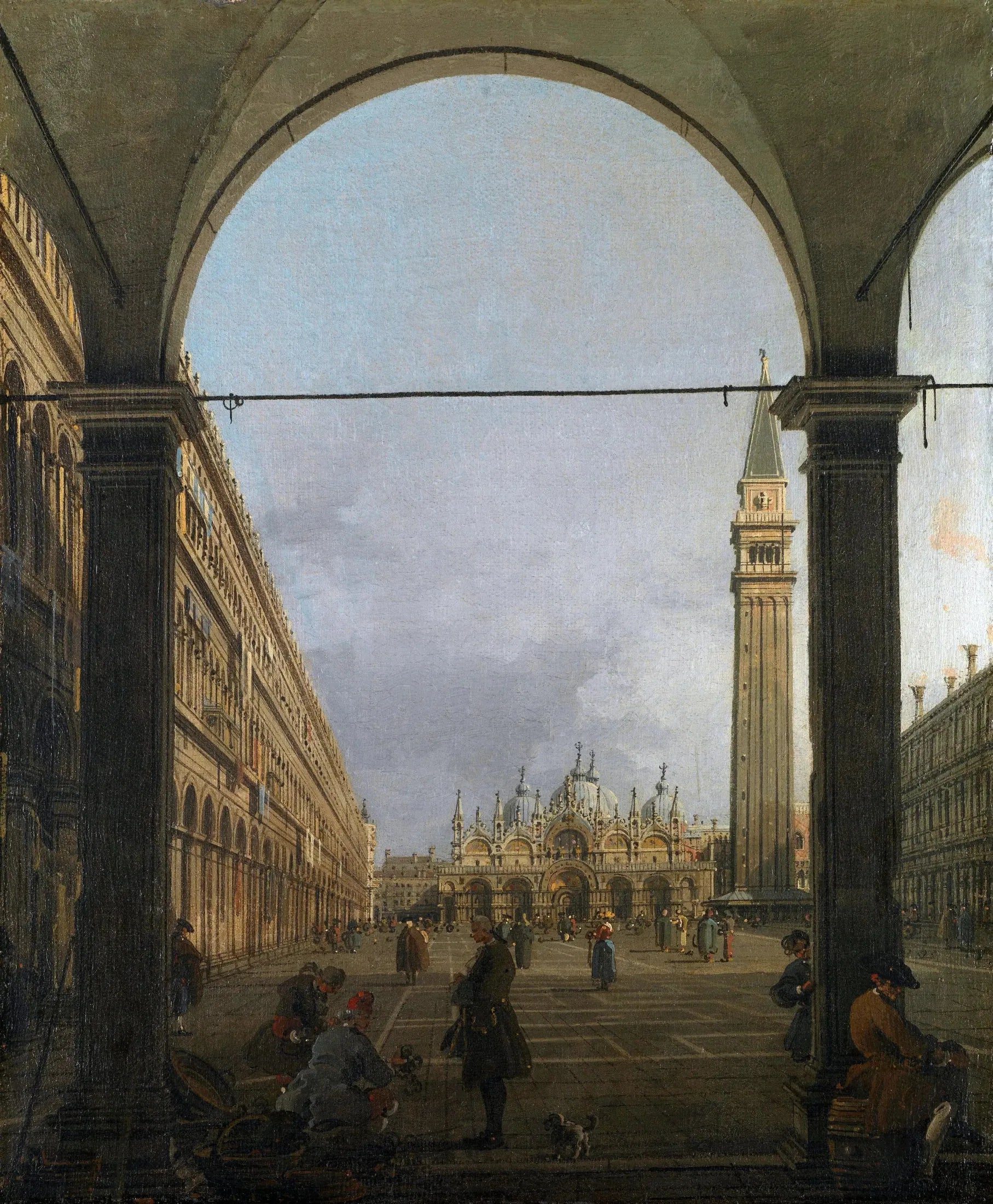 Place San Marco vers l'est vue de l'angle nord-ouest - Canaletto image 1 reproduction de peinture à l’huile