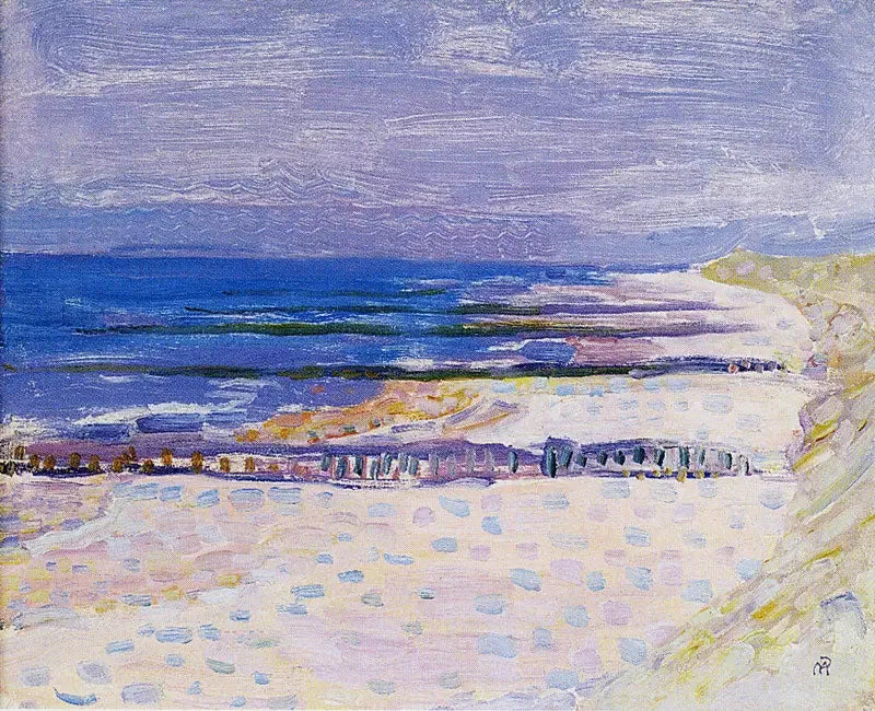 Plage à cinq jetées à Domburg - Piet Mondrian image 1 copie de tableau peinte à la main