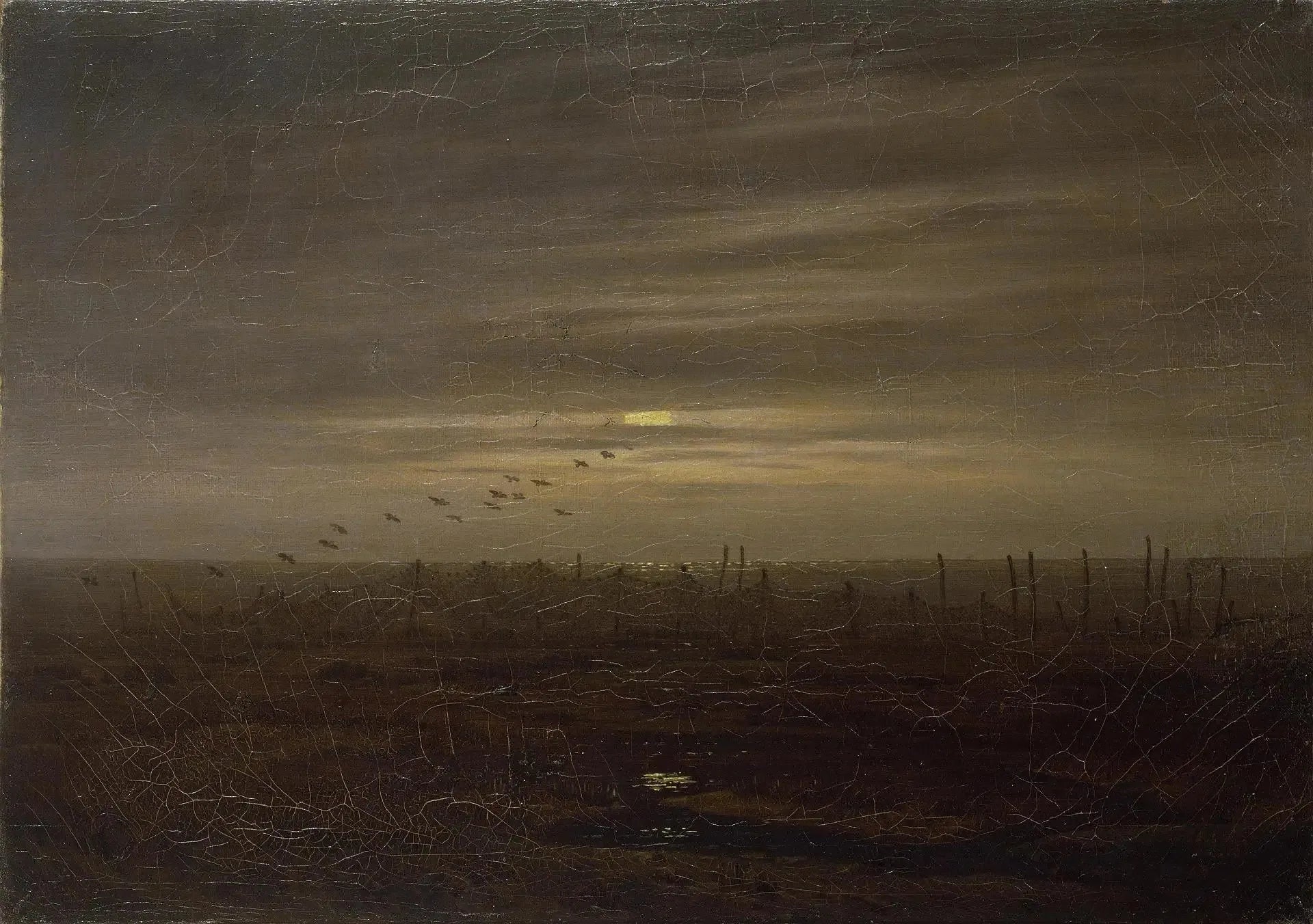 Plage avec des filets de pêche - Caspar David Friedrich image 1 copie de tableau peinte à la main