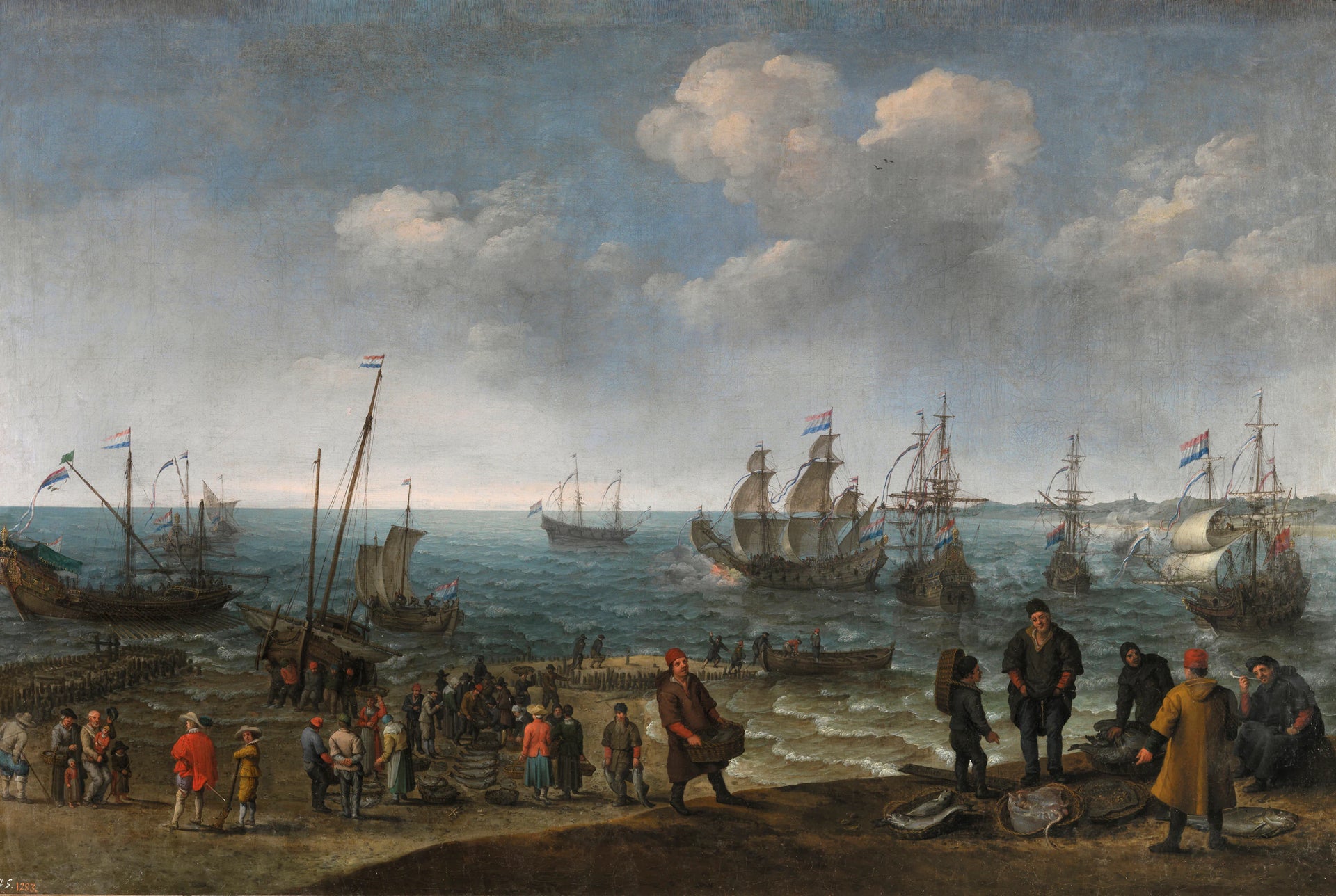 Plage avec pêcheurs - Adam Willaerts