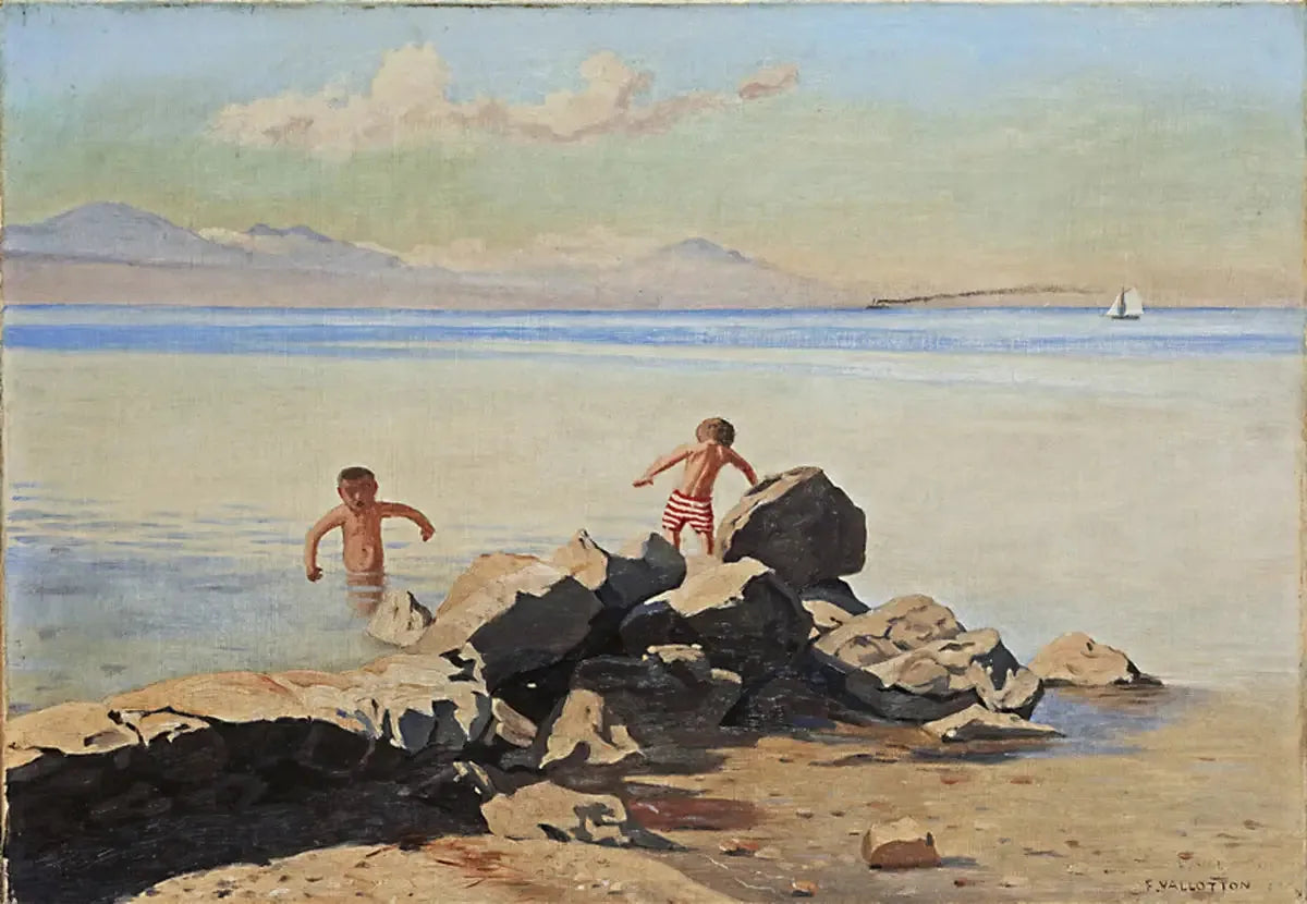 Plage de Bellerive à Ouchy - Félix Vallotton image 1 reproduction artisanale de tableau