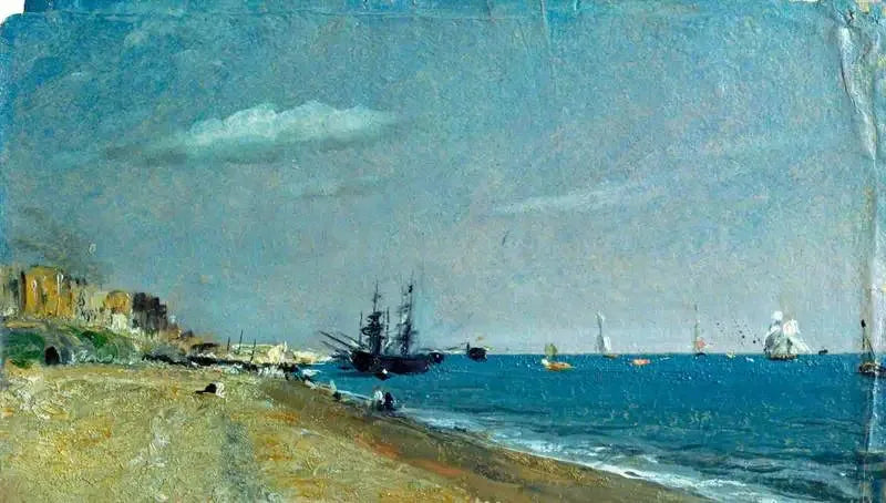 Plage de Brighton avec Colliers - John Constable image 1 reproduction artisanale de tableau