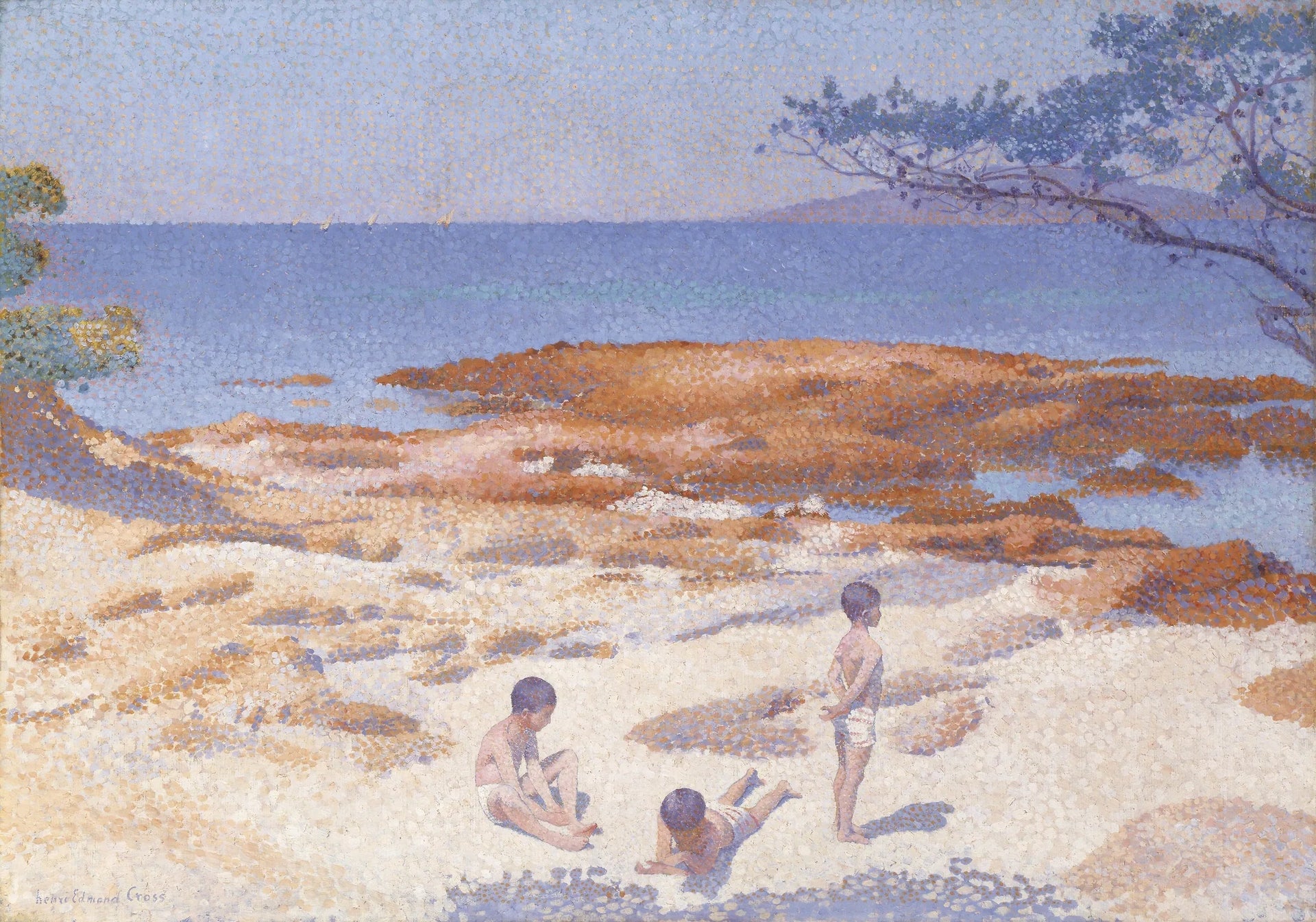 Plage de Cabasson (Baigne-Cul) - Henri-Edmond Cross image 1 reproduction de peinture à l’huile
