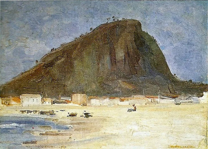 Plage de Copacabana et Morro do Cantagalo - Eliseu Visconti image 1 reproduction artisanale de tableau