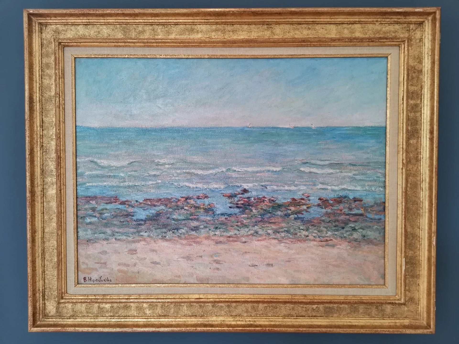 Plage de la côte normande - Blanche Hoschedé Monet image 1 reproduction artisanale de tableau