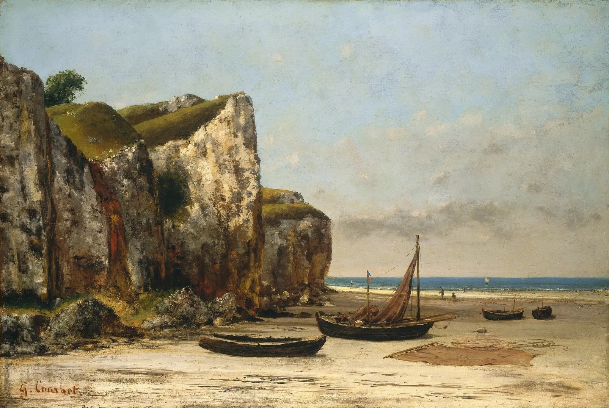 Plage de Normandie - Gustave Courbet image 1 reproduction de peinture à l’huile