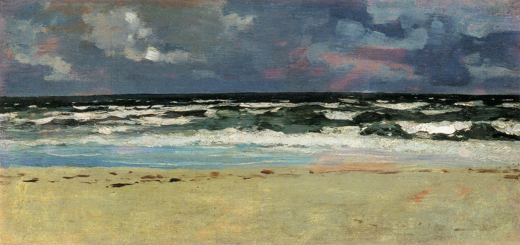 Plage de sable avec des vagues - Winslow Homer image 1 reproduction de peinture à l’huile