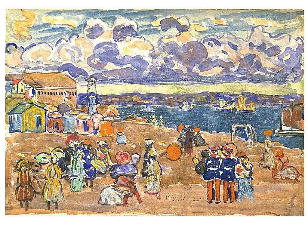 Plage de Saint-Malo - Maurice Prendergast image 1 reproduction réalisée par Alpha Reproduction