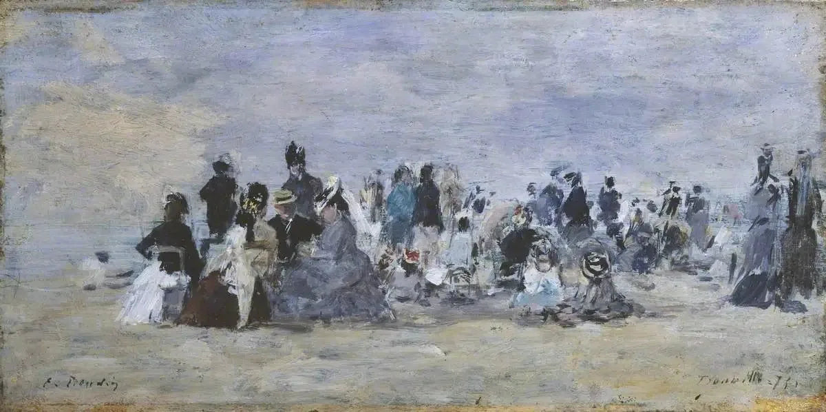 Plage de Trouville - Eugène Boudin image 1 copie de tableau peinte à la main