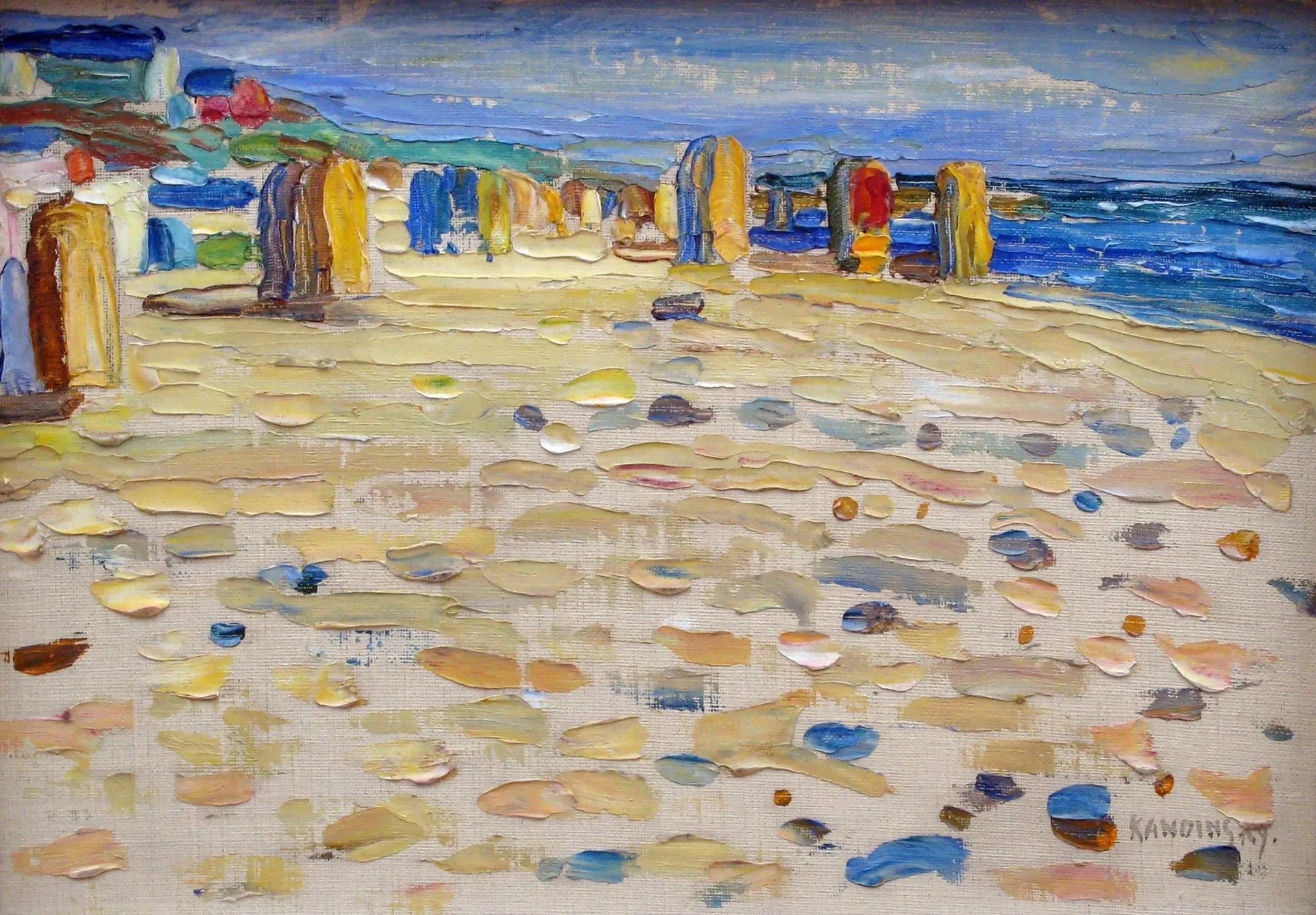 Plage en Hollande - Vassily Kandinsky image 1 reproduction de peinture à l’huile