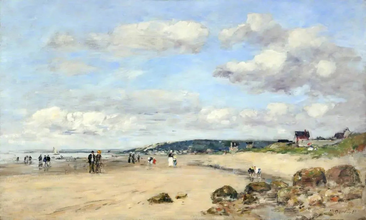 Plage en Normandie, France - Eugène Boudin image 1 copie de tableau peinte à la main
