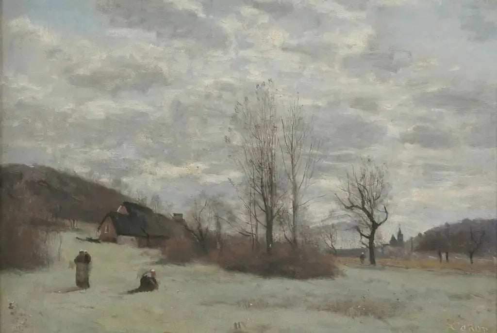 Plaine des environs de Beauvais du côté du faubourg Saint-Jean - Jean-Baptiste Camille Corot image 1 tableau peint à l’huile sur toile