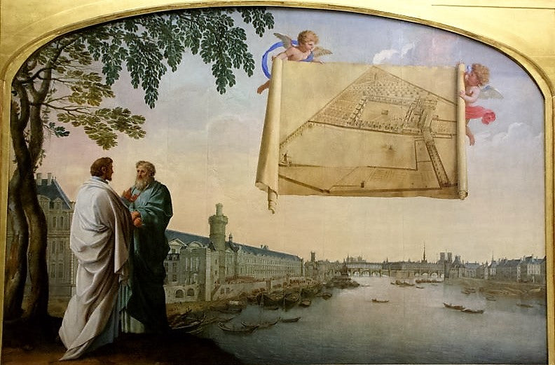Plan de la chartreuse de Paris porté par deux anges - Eustache Le Sueur image 1 copie de tableau peinte à la main