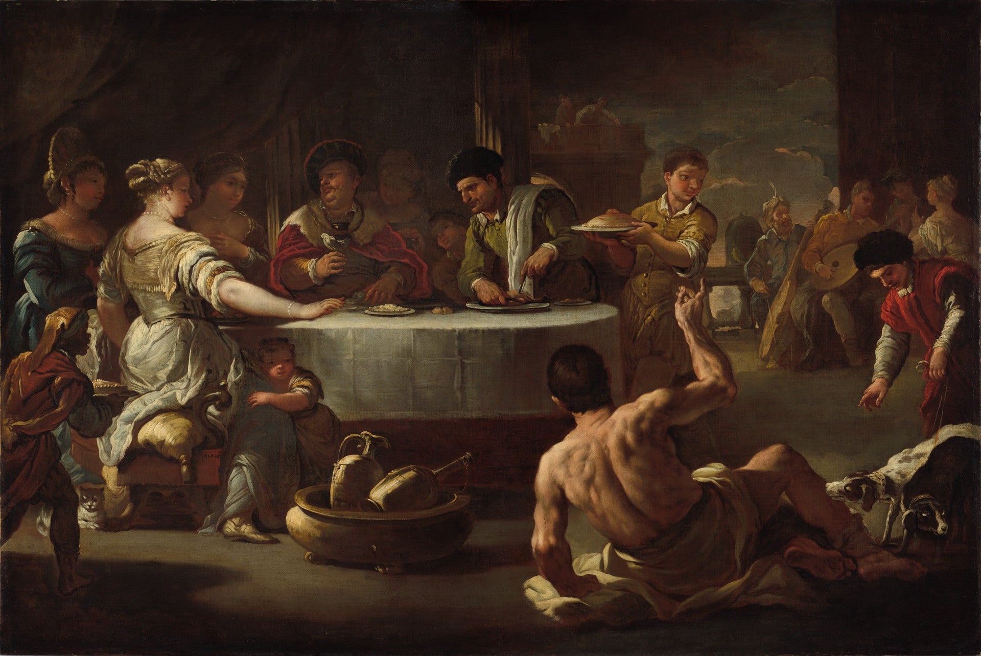 Plongée et Lazare - Luca Giordano image 1 reproduction d’œuvre d’art à l’huile