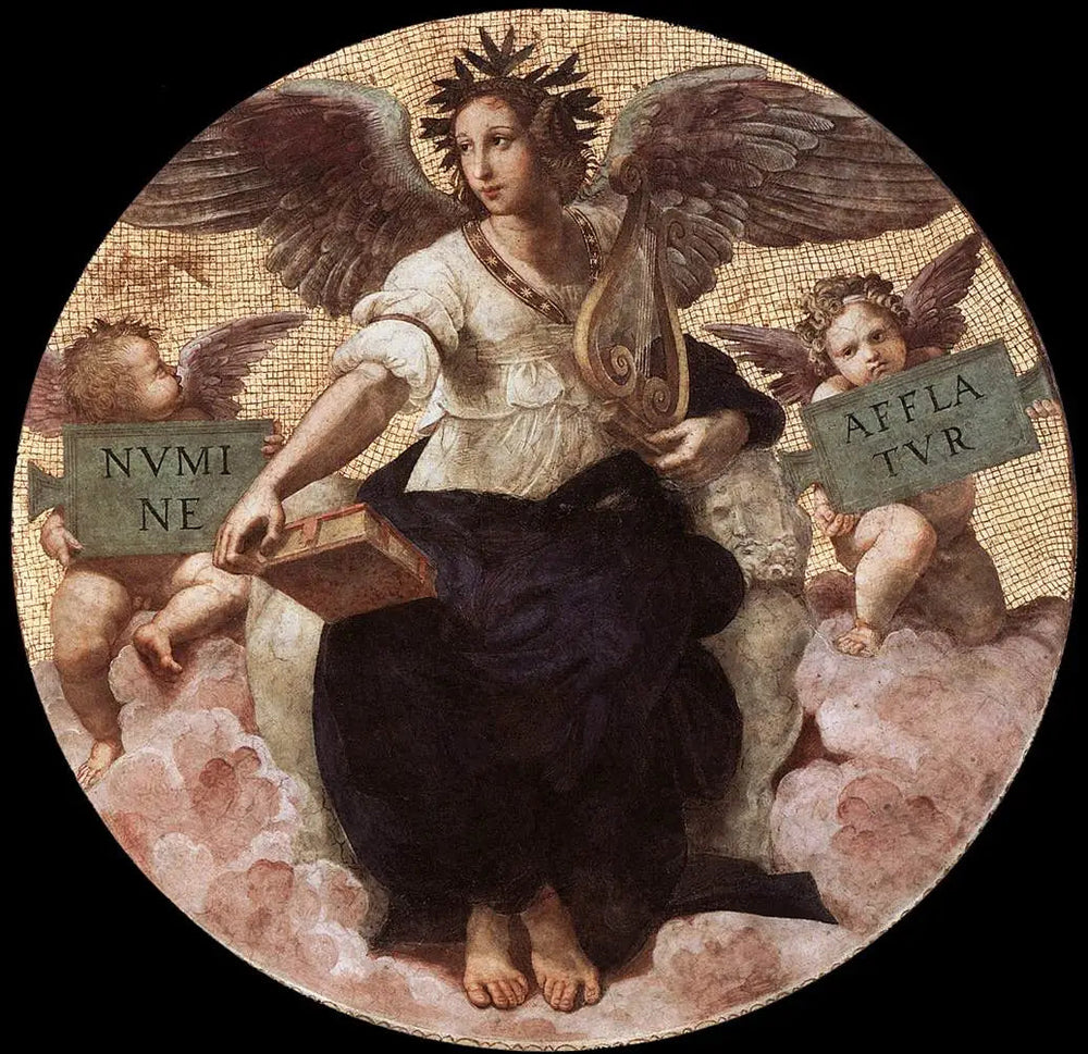 Reproduction du tableau « Poésie - Raphaël Sanzio » par Alpha Reproduction en peinture à l’huile