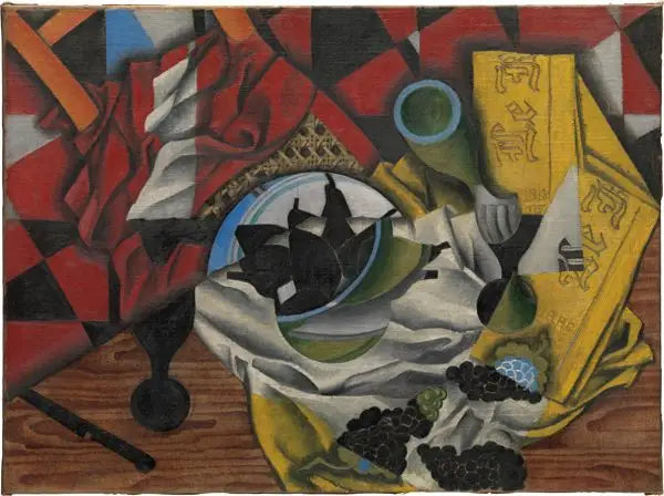 Poires et raisins sur une table - Juan Gris image 1 copie de tableau peinte à la main