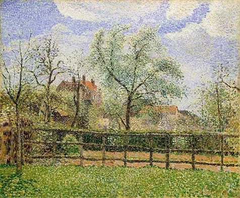 Poiriers en fleurs à Eragny, matin - Camille Pissarro image 1 reproduction réalisée par Alpha Reproduction